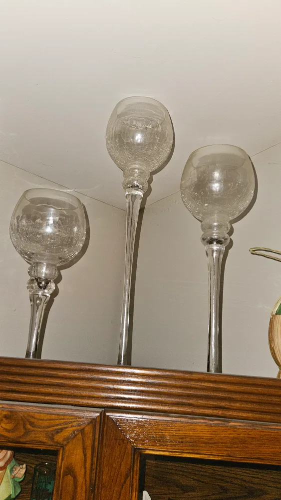 Set of Three Elegant Glass Candle Holders image indicator(2)