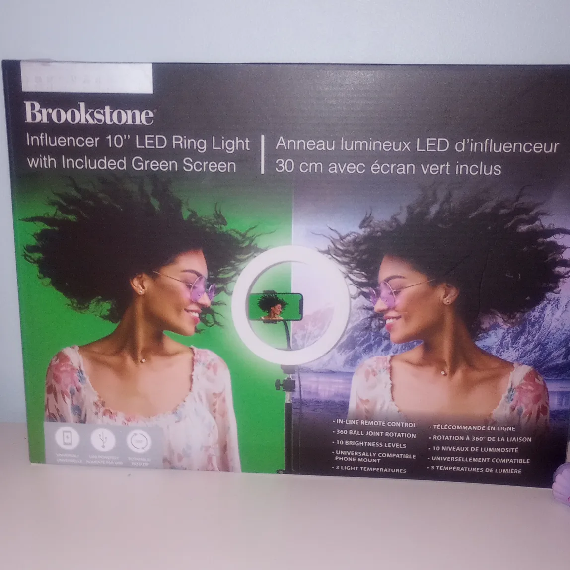 Brookstone 10" LED Ring Light with Green Screen thumbnail