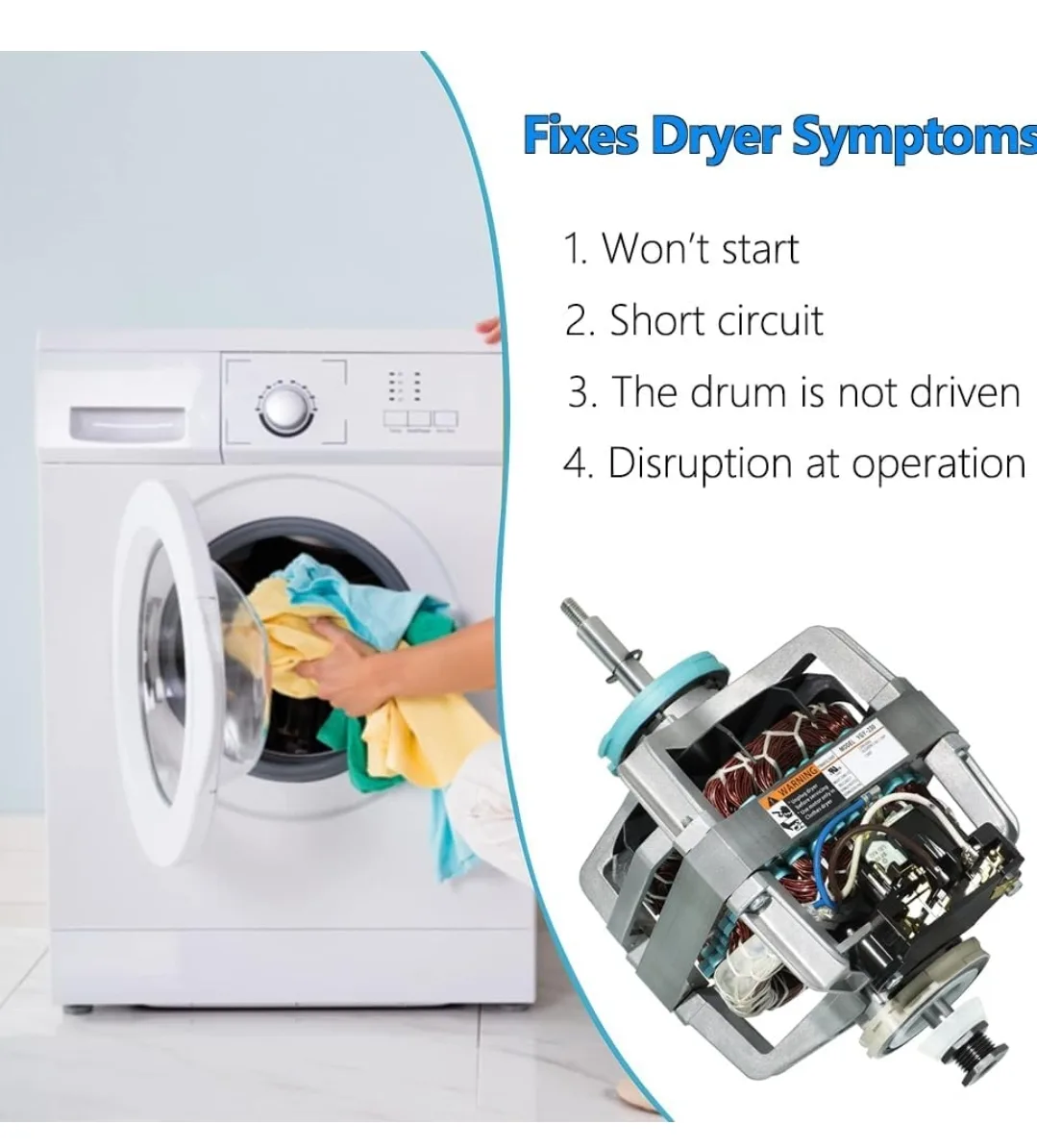Upgraded BAY Direct 4681EL1008A Dryer Motor for LG Models image indicator(4)