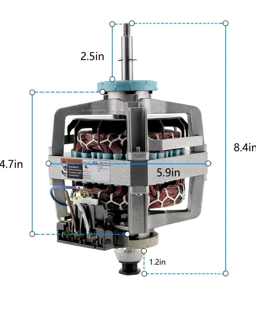 Upgraded BAY Direct 4681EL1008A Dryer Motor for LG Models image indicator(5)