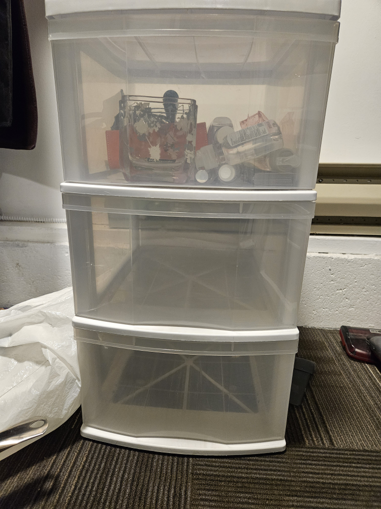 Three-Drawer Clear Plastic Storage Organizer