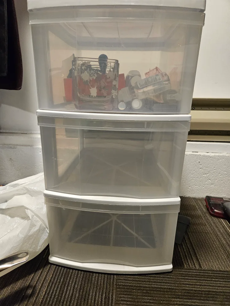 Three-Drawer Clear Plastic Storage Organizer thumbnail