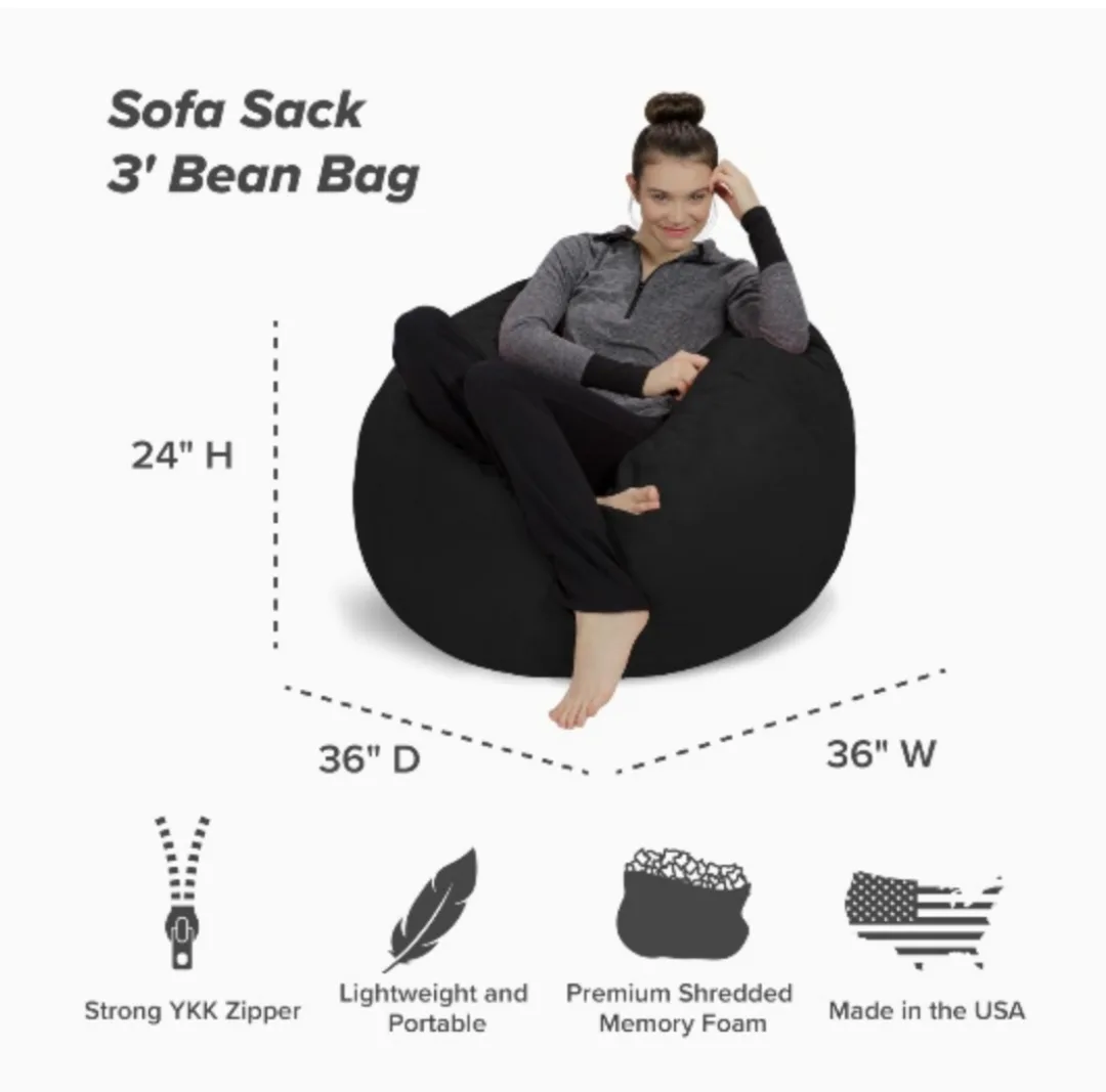 Black Bean Bag Chair thumbnail