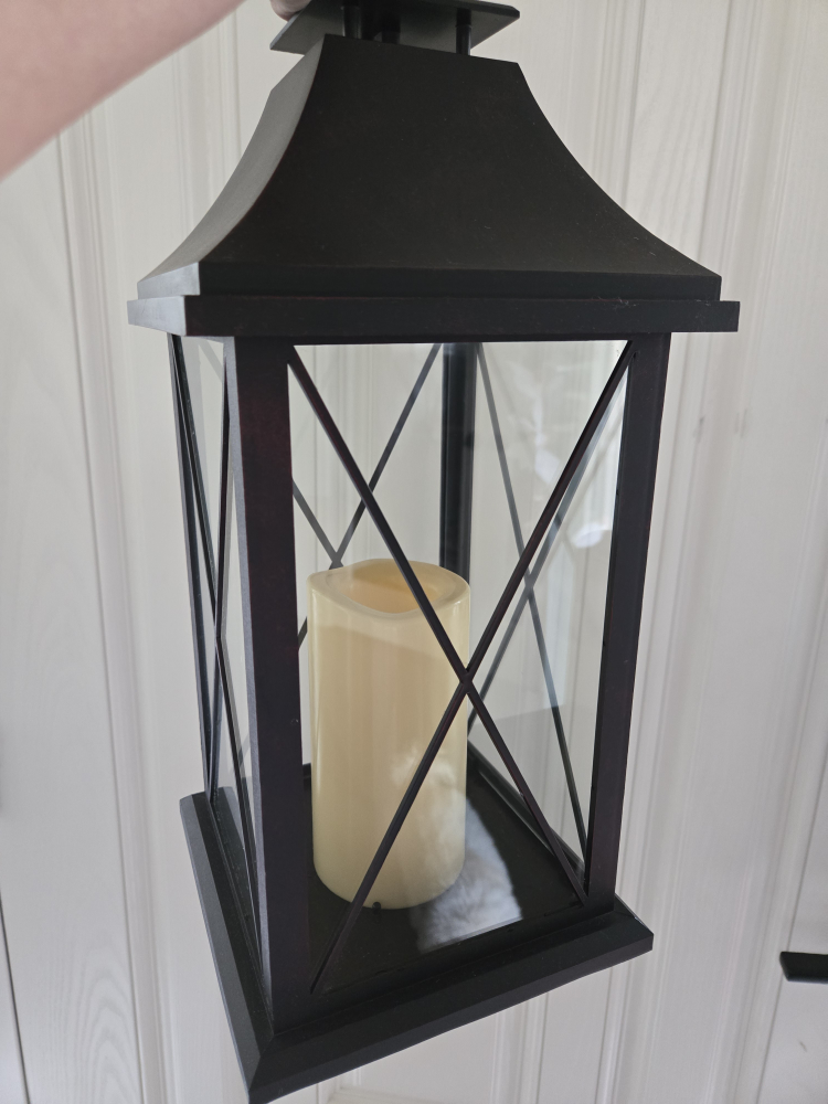 Black Metal Lantern with LED Candle