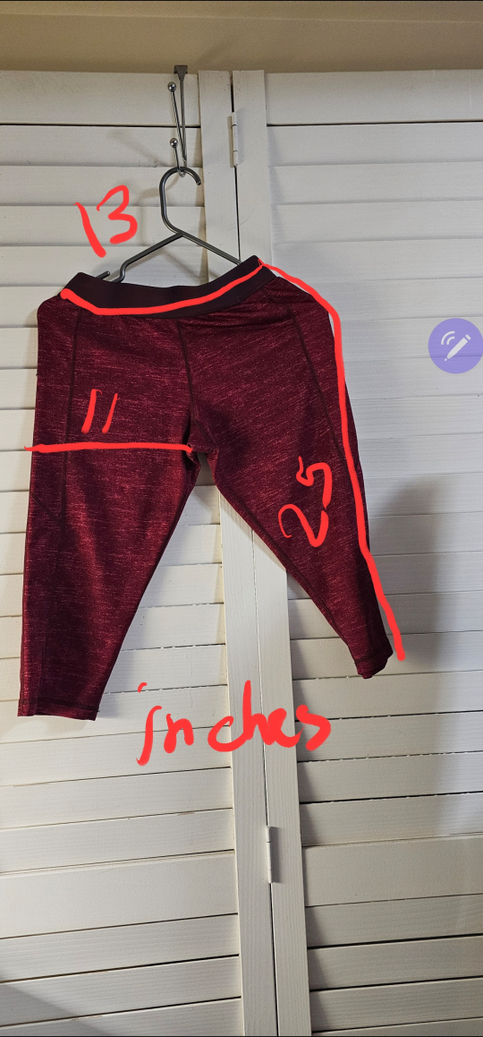 Women's Size 1/2 Maroon Cropped Leggings - photo 4