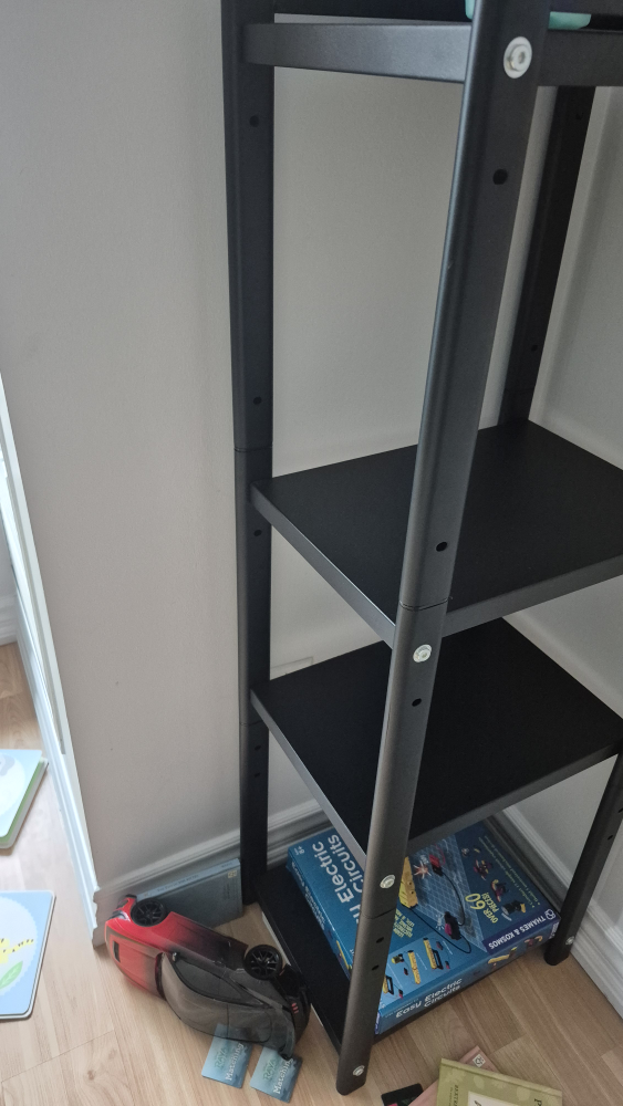 Black Metal 4-Shelf Shelving Unit