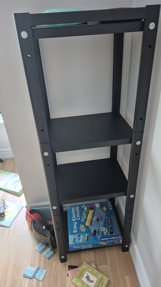 Black Metal 4-Shelf Shelving Unit - photo 3