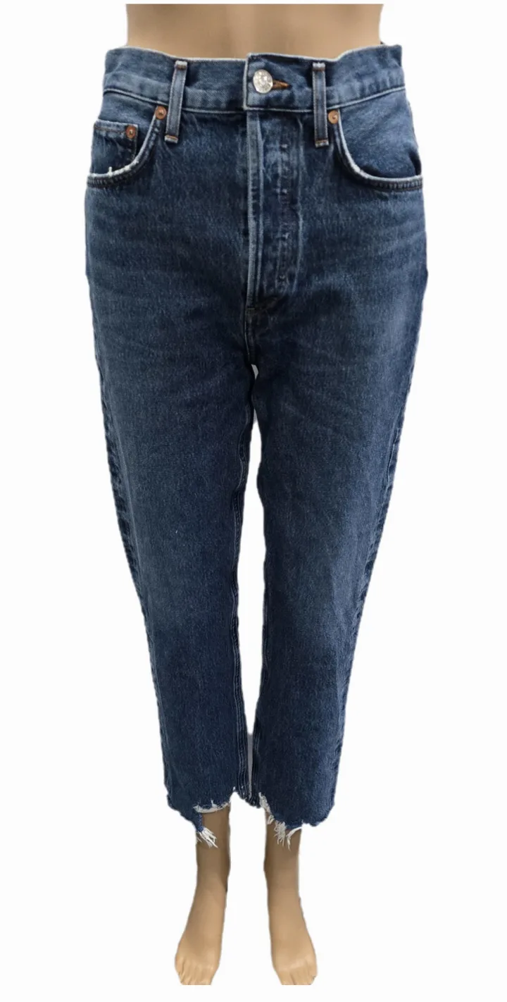 Women's Riley High Rise Distressed Straight Crop in Veto Size 26 image indicator(3)