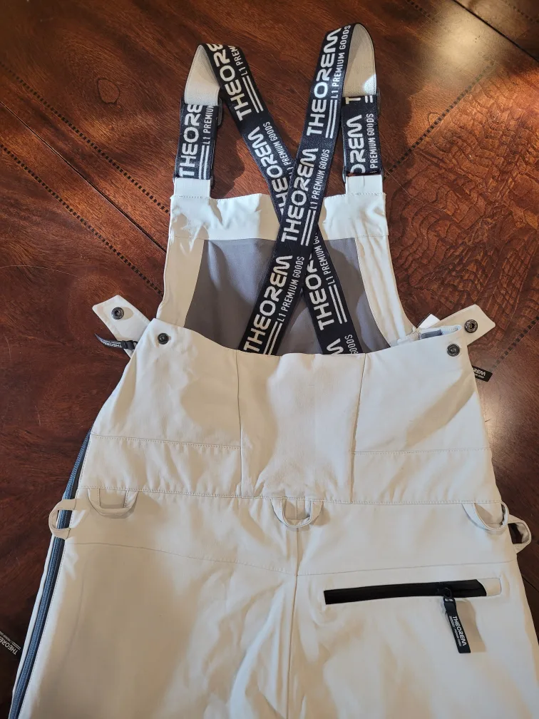 Theorem Bib Snow Pants / Ski Pants, Cream, size Small image indicator(3)