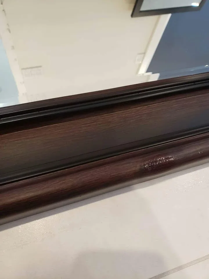 Wood framed bevelled mirror 44x32 inches image indicator(3)