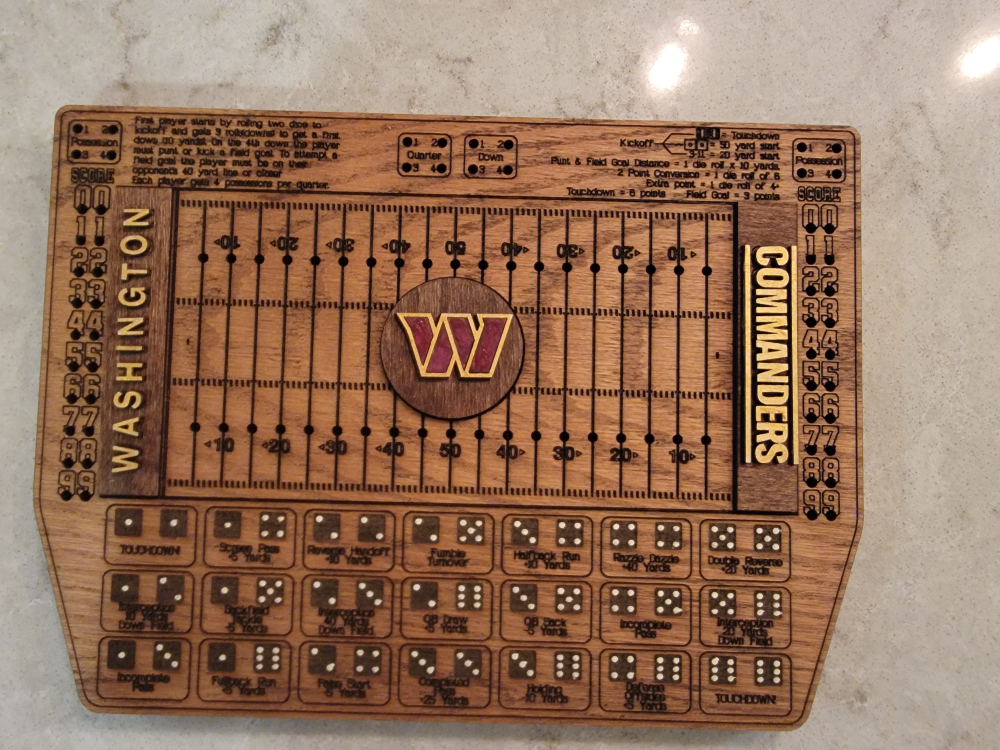 Customizable Laser Cut Wooden Football Dice Games - photo 2