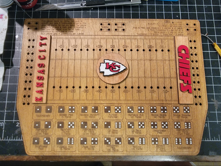 Customizable Laser Cut Wooden Football Dice Games - photo 4
