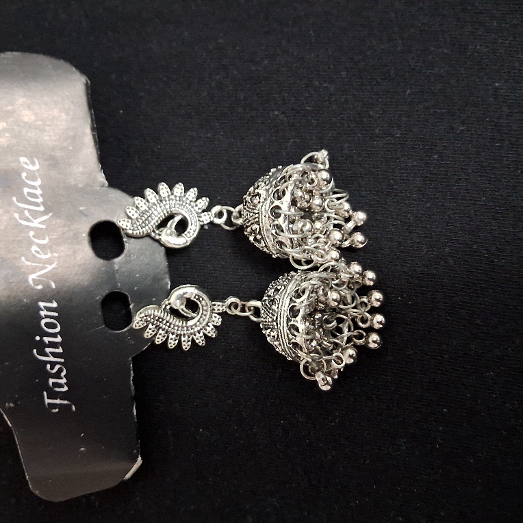 Oxidized Silver Necklace Set with Earrings - photo 4