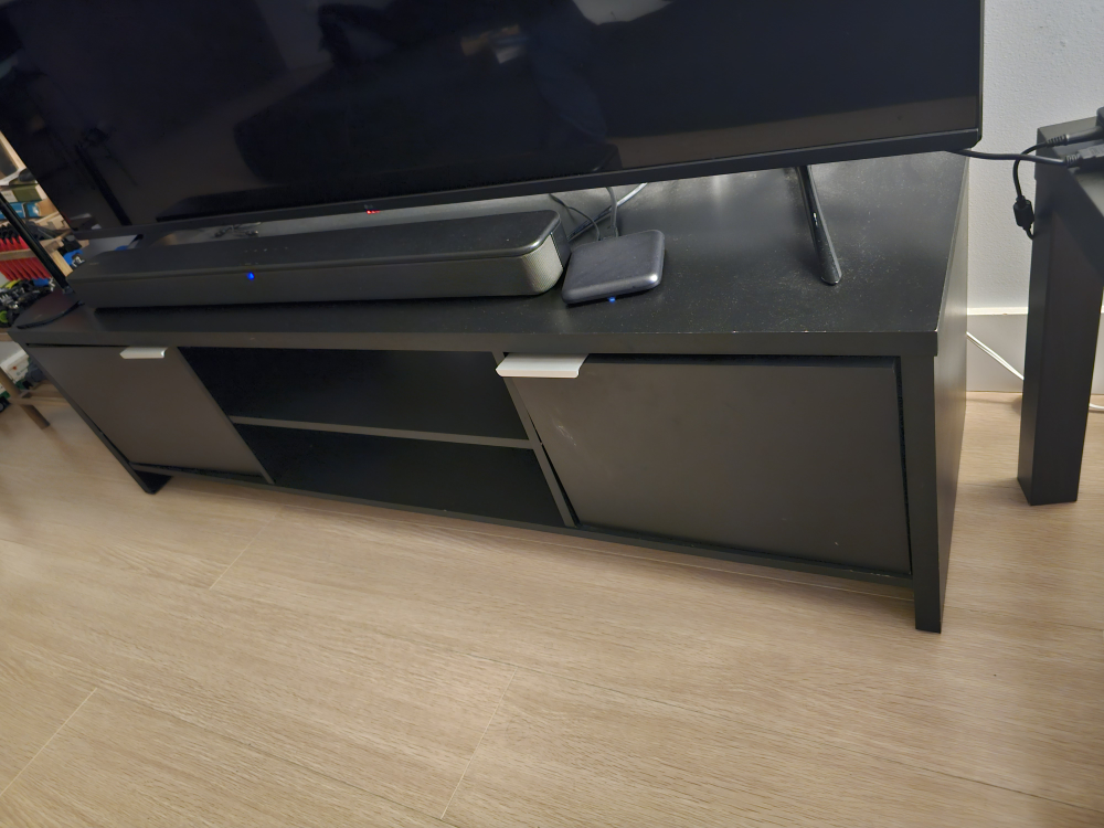 Black TV Stand with Two Cabinets - photo 3