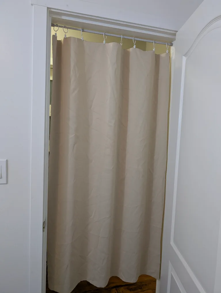 Beige Blackout Curtain for door/window image indicator(2)
