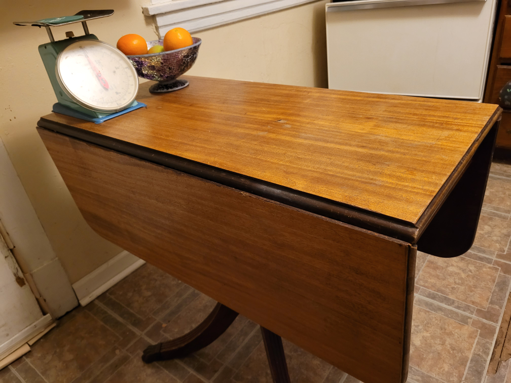 Antique Drop Leaf Table with Drawer - photo 5