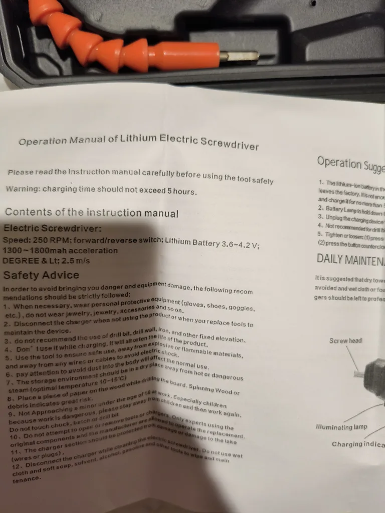 Cordless Electric Screwdriver Set image indicator(6)