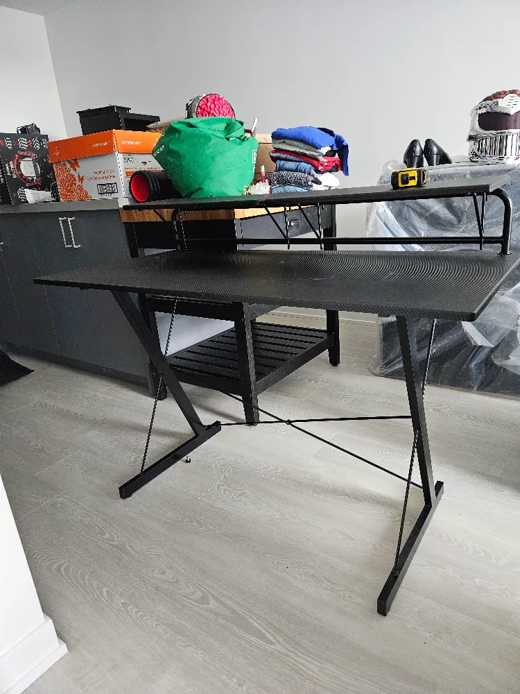 Black Gaming Desk with Shelf thumbnail
