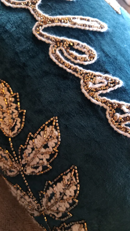 EnVogue Harvest Collection Beaded Velvet Decorative Pillow image indicator(3)