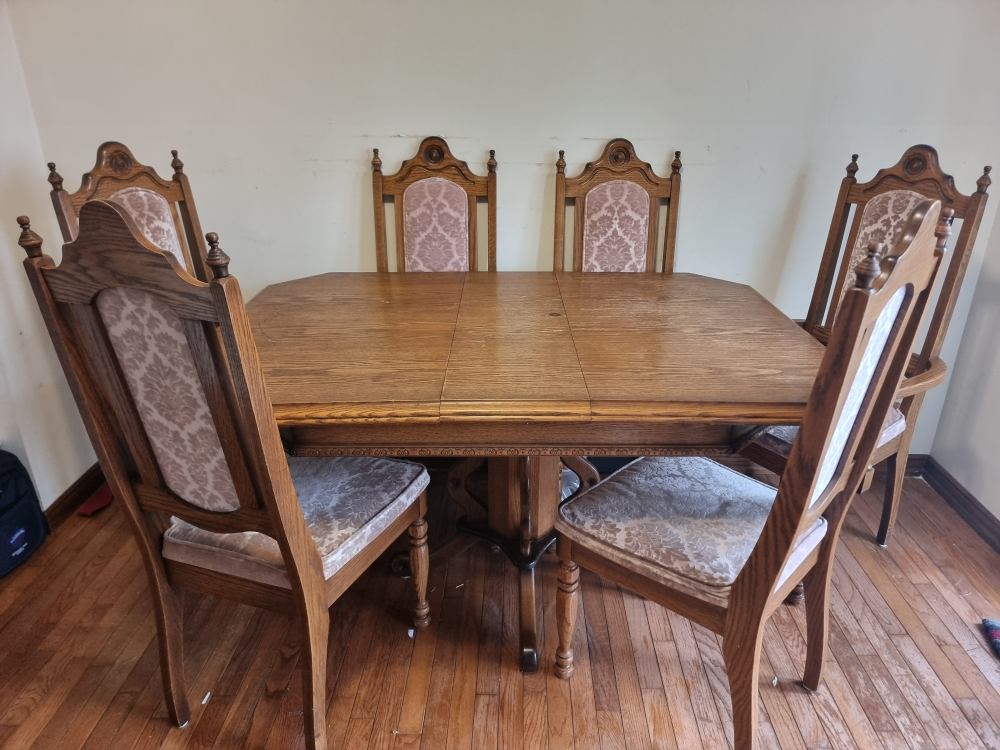 Octagonal Dining Table Set with Six Chairs - photo 3