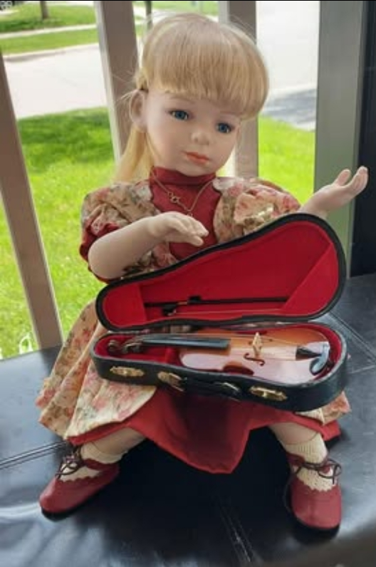 Porcelain Collector Doll with Violin