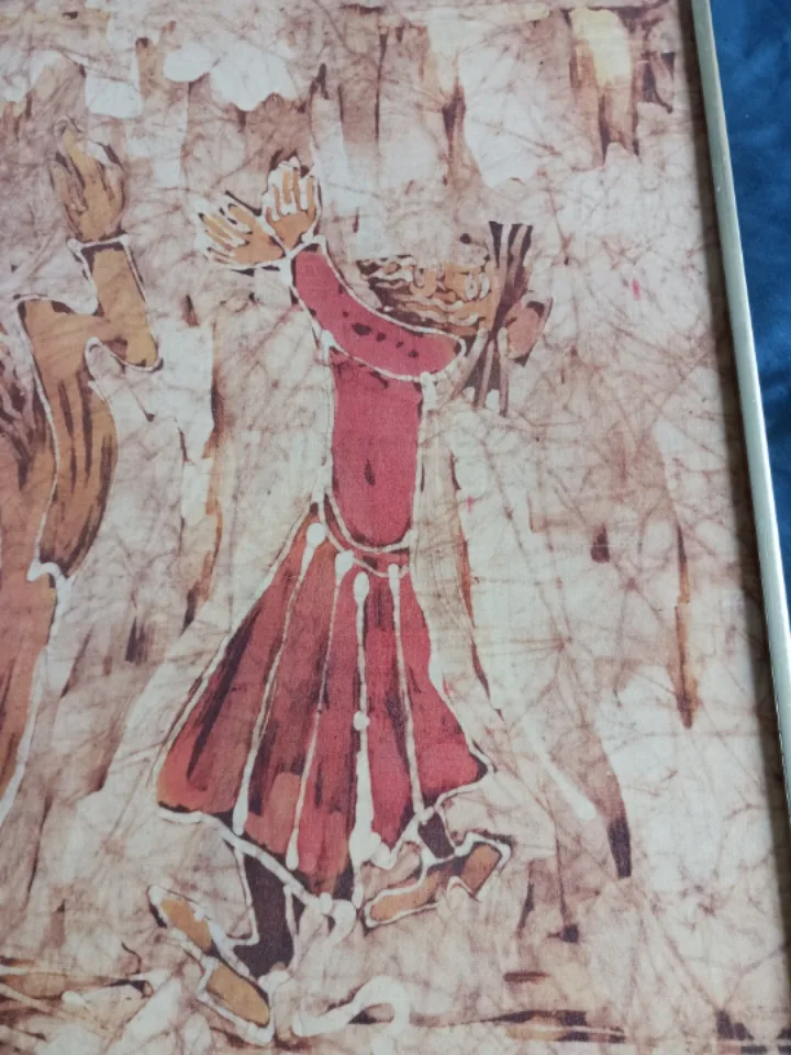 🎨🖼️ collector's item 1 of a kind Original Framed Batik image indicator(5)