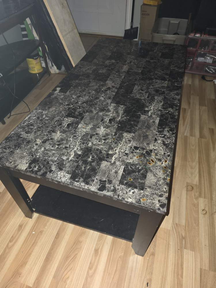 Black  faux Marble Coffee Table