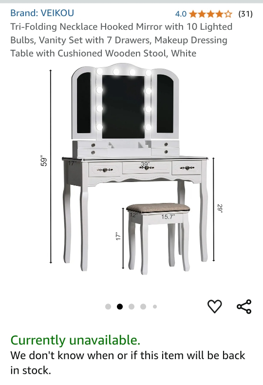 Vanity mirror with Tri-Folding Mirror & Lights - photo 3