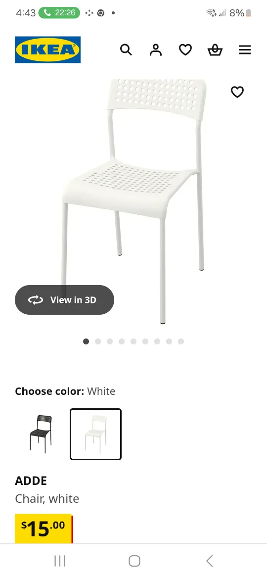 IKEA ADDE White Chairs thumbnail