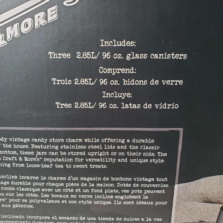 Mason Craft & More Set of 3 Tilted Glass Jars image indicator(4)