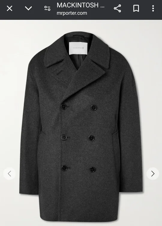 Mackintosh Men's Dark Grey Wool peacoat(Size XL) thumbnail