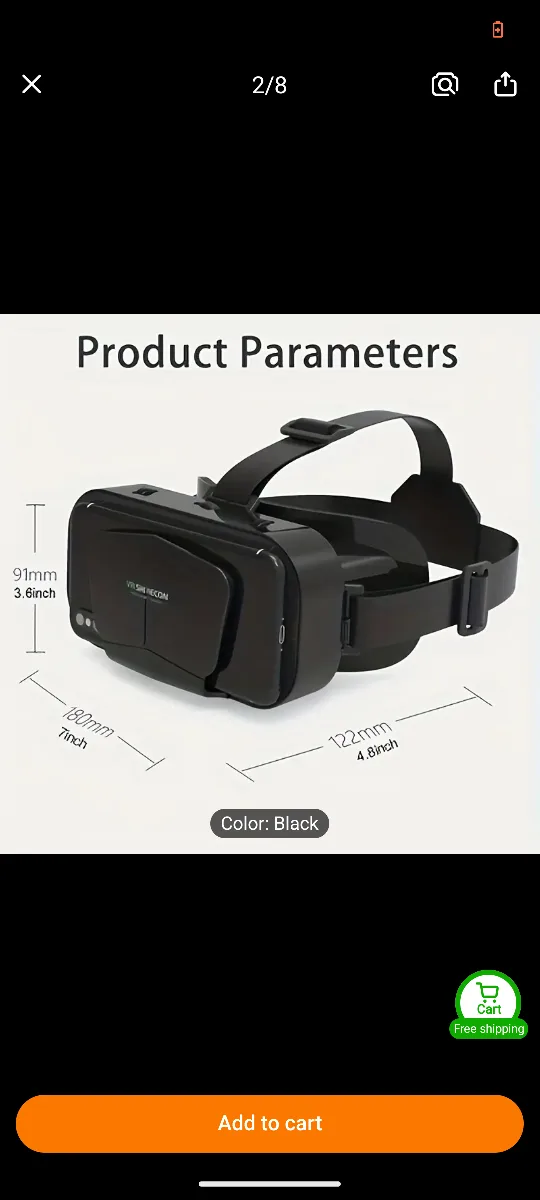 VR  SHINECON  SC-G10 Virtual Reality Glasses - Black image indicator(4)