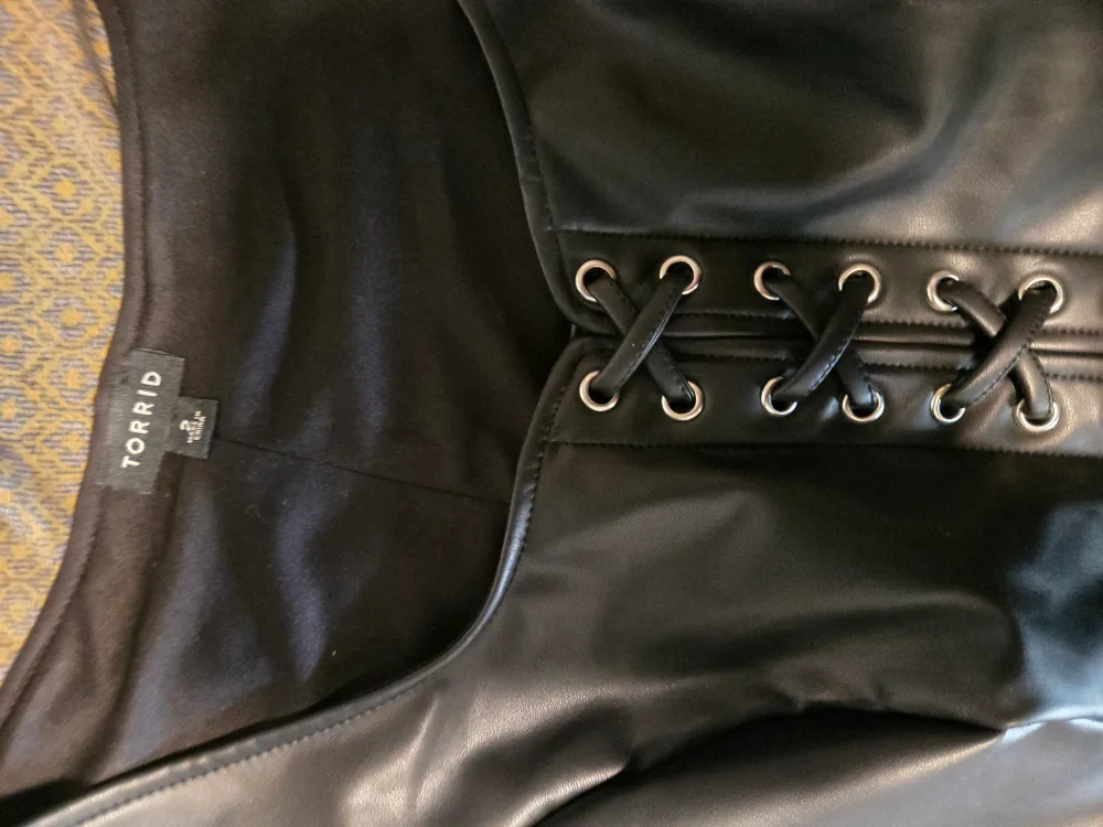 Torrid Black Faux Leather Corset Top image indicator(2)