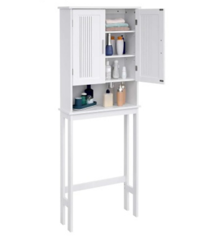 White Bathroom Storage Cabinet with Stand - photo 3