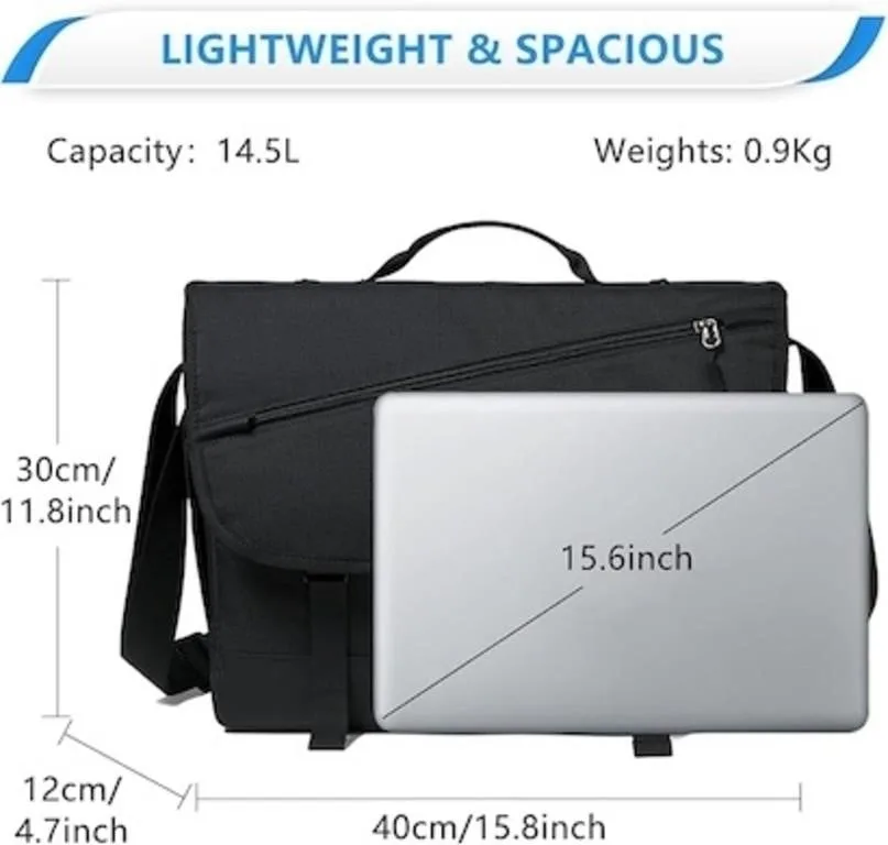 Lightweight & Spacious Black Messenger Bag image indicator(2)