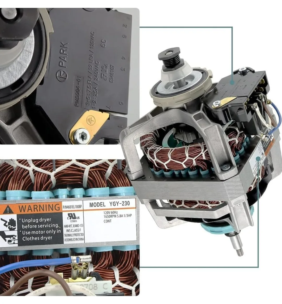 Upgraded BAY Direct 4681EL1008A Dryer Motor for LG Models image indicator(6)