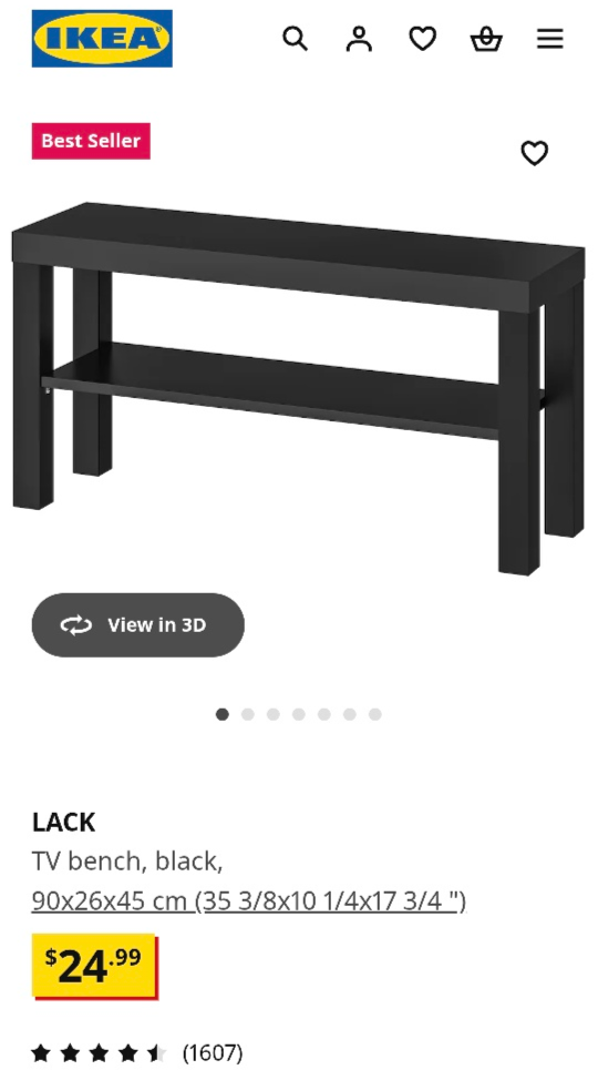 IKEA LACK TV Bench - Black