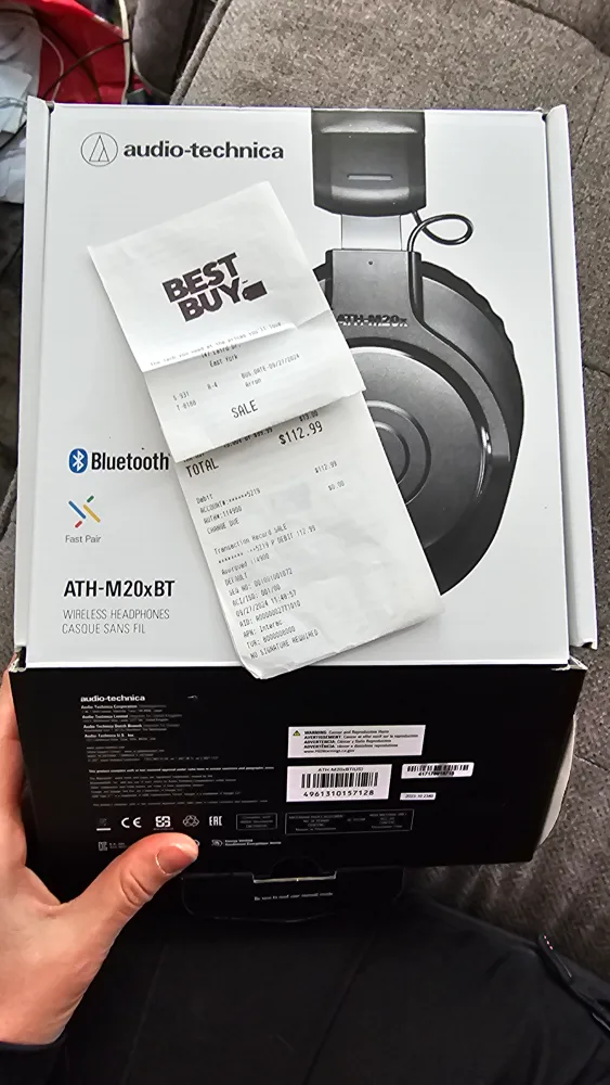 Audio-Technica ATH-M20xBT Wireless Headphones thumbnail