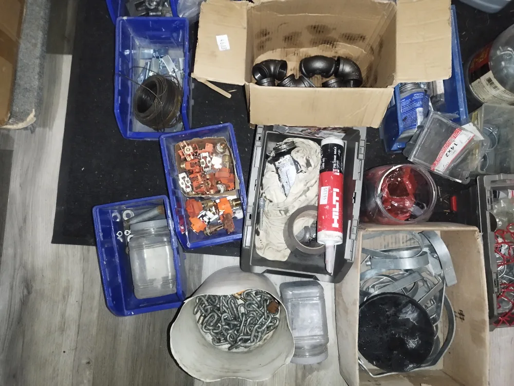 Lot of assorted hardware and plumbing supplies image indicator(4)