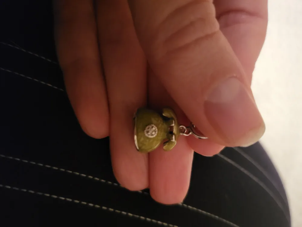 Birk Vintage Green Rotary Phone Gold Necklace Charm image indicator(2)