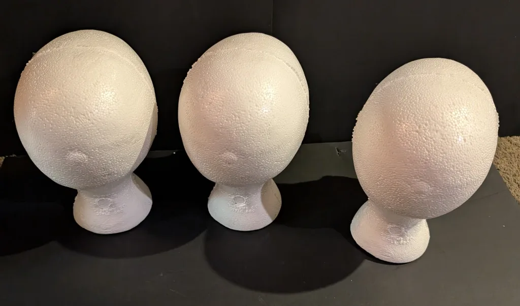 Lot of 8 Styrofoam Mannequin Heads (6 Regular & 2 Tall) image indicator(4)