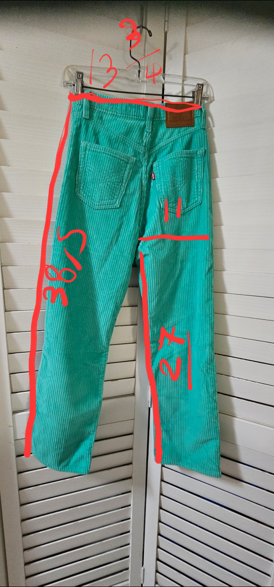 New brand  Levi's Ribcage Straight Ankle Corduroy Pants -Teal - photo 5