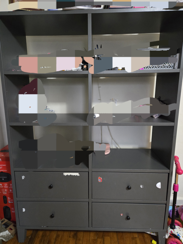 Gray Bookshelf with Drawers - photo 2