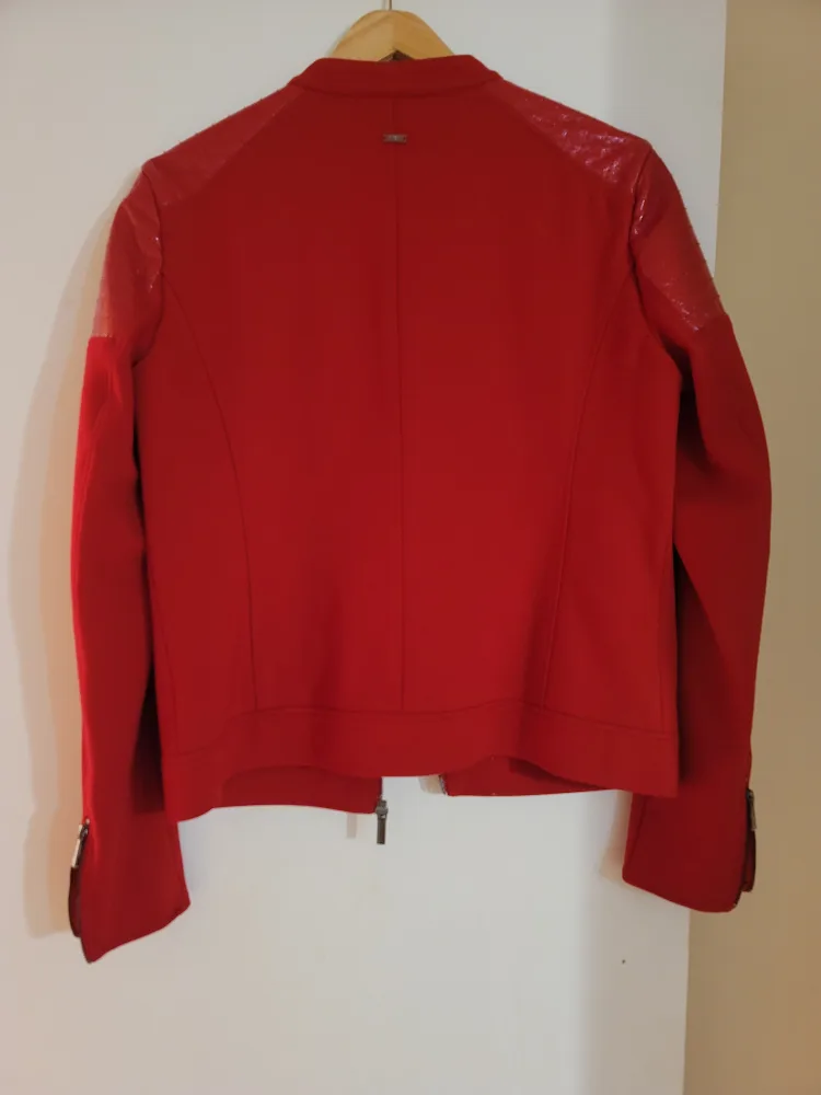 Armani Exchange Red Moto Jacket Size L/G image indicator(6)