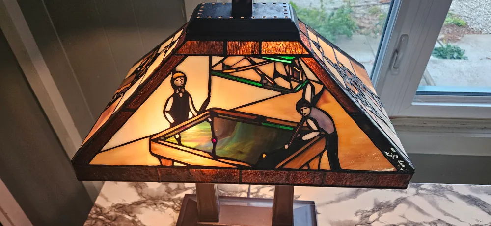 Tiffany Style Stained Glass Billiards Lamp image indicator(2)