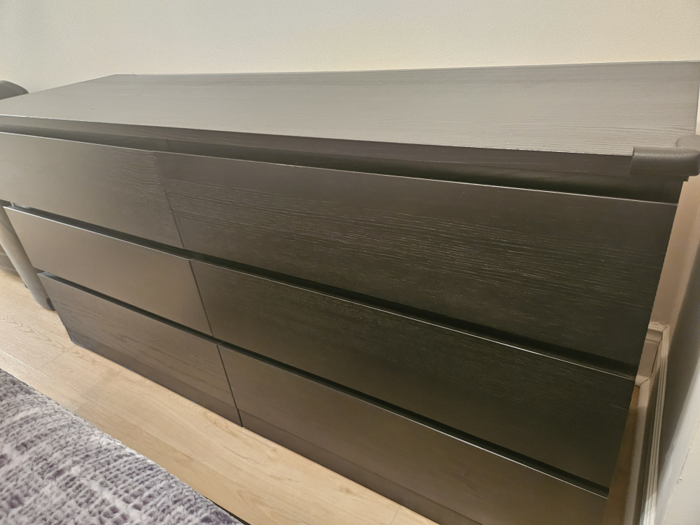 IKEA MALM 6-Drawer Dresser - Black-Brown