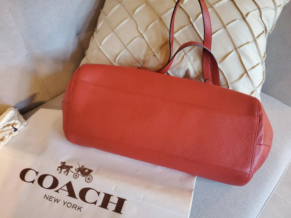 New Coach Red Leather Katheryn Triple Zipper Satchel. image indicator(2)