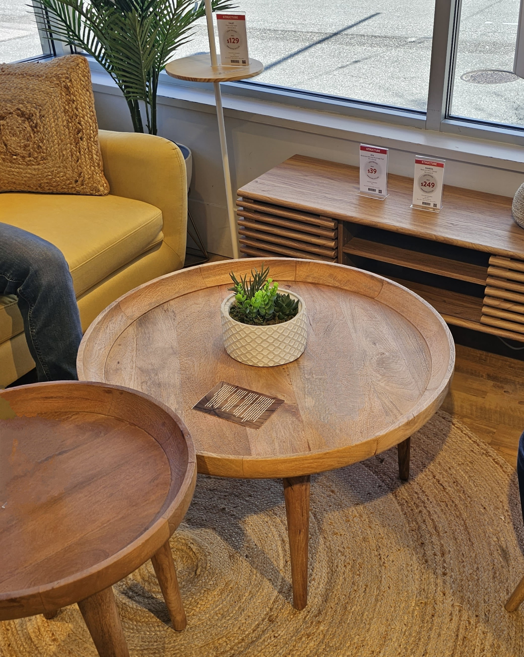 One round Wooden Coffee Table