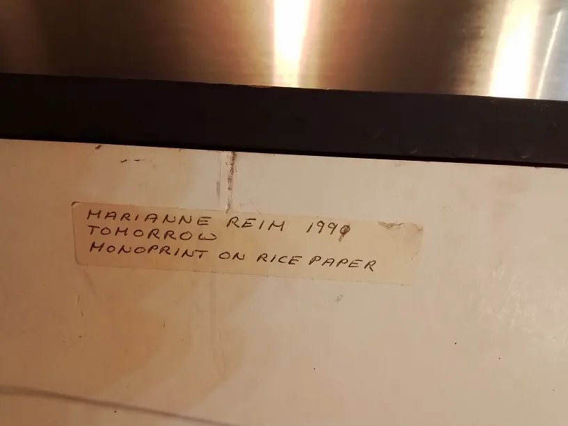 "Tomorrow"Artist Signed Marian Reim 1991 Monoprint On Rice Paper image indicator(8)