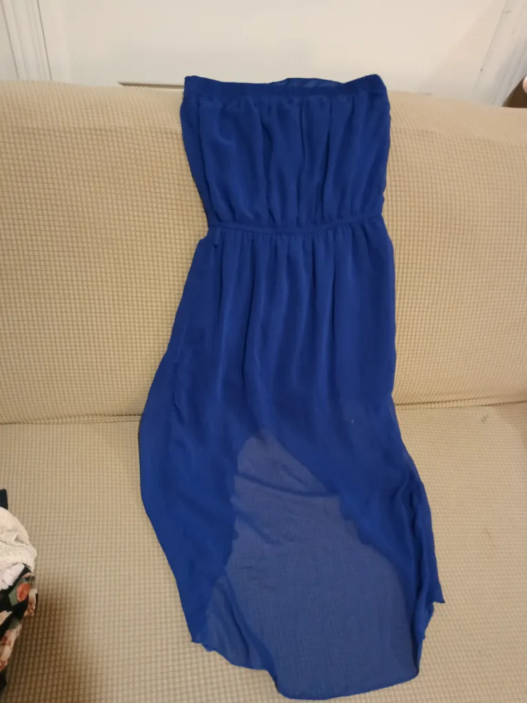 Stunning Cobalt Blue Strapless Dress image indicator(2)
